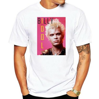 เสื้อเบลาส์ เสื้อยืดผู้ชายวินเทจการ์ตูน ยืด ผ้าฝ้าย  Billy Idol 80s Icon Rock Star พลัสไซซ์ สไตล์วินเทจ สําหรับผู้_04