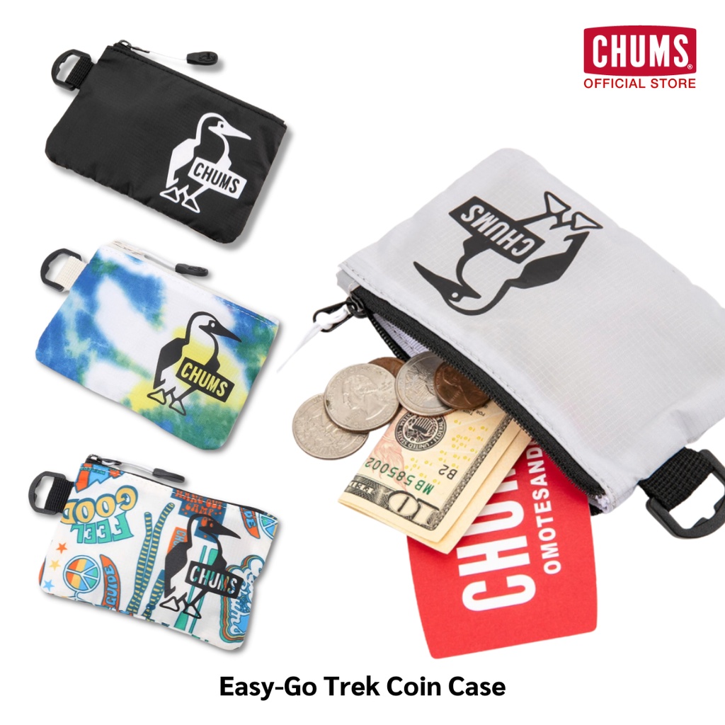 chums-easy-go-trek-coin-case-กระเป๋าสตางค์ใส่เหรียญ-การ์ด-ธนบัตร-แบบพับ-กระเป๋าใส่หูฟัง-ใบเล็ก-ชัมส์