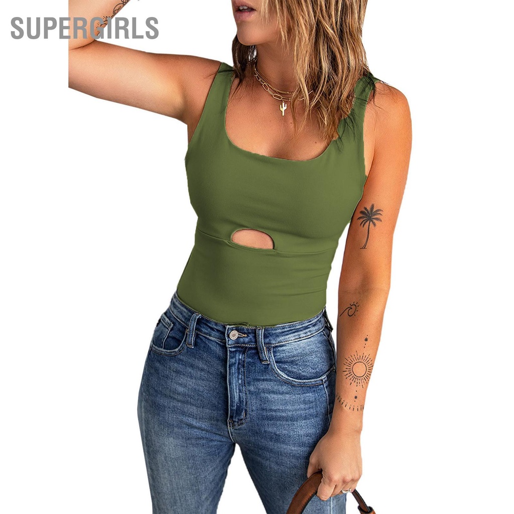 supergirls-เสื้อกล้ามผู้หญิงคอ-u-กลวงออกสีบริสุทธิ์บางพอดีเสื้อกั๊กแขนกุดฤดูร้อนสำหรับสวมใส่ทุกวัน