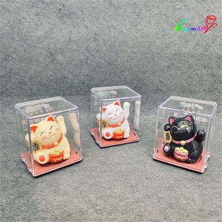 【AG】Welcome Lucky Cat Figurine Shaking Plastic Chinese Style Light Energy Fortune
