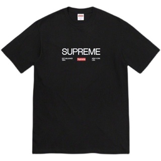 High version supremes 21fw EST 1994 letter box  Classic Short Sleeve T-Shirt fashionable men high street_03