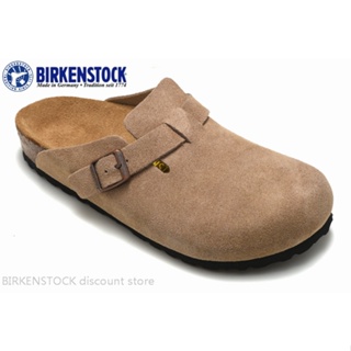 【Original】Birkenstock Boston Men/Women Classic Cork Brown Anti-Fur Slipper Sandals 34-46