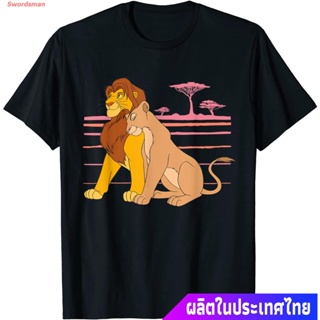 เสื้อยืดผู้ชายและผู้หญิง Disney The Lion King Simba And Nala Love T-Shirt Sports T-shirt_05