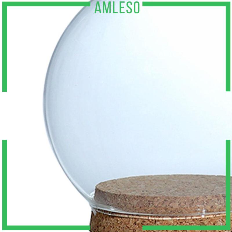 amleso-แจกันแก้ว-ทรงโดม-พร้อมฐานไม้