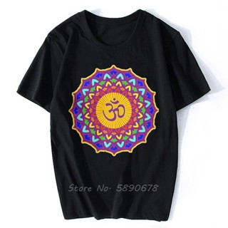 Leisure 7th Chakra Mandala Yoga Om T-Shirts Men O Neck T Shirts Buddhism Buddha Spiritual Religion Short Sleeve Tee_04