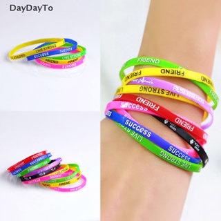 Daydayto สร้อยข้อมือยางซิลิโคน หลากสี แฟชั่นสําหรับผู้หญิง 10 ชิ้น ต่อล็อต