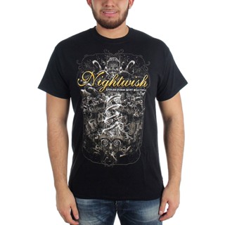 Mowei7 {พร้อมส่ง} เสื้อยืดแขนสั้น ลําลอง เนื้อผ้าฝ้าย 100% พิมพ์ลาย Nightwish พลัสไซซ์ ของขวัญวันเกิด สําหรับผู้ชาย XS-6