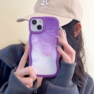 เคสโทรศัพท์มือถือ แบบนิ่ม ลายคลื่นสีม่วง สําหรับ OPPO A5S A12 A7 A16 A15 A35 A15S A54 A55 A53 A31 A93 A9 2020 A5 2020 A76 F9 Pro
