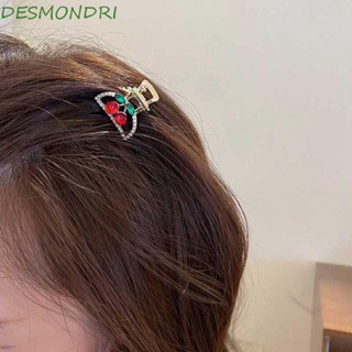 Desmondri ที่หนีบผม เชอร์รี่ สร้างสรรค์ ที่เรียบง่าย สีแดง มินิ ผม กรงเล็บ คริสตัล หญิง เครื่องประดับผม