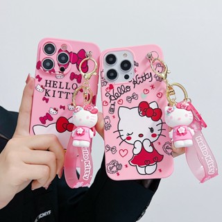 เคสโทรศัพท์มือถือ ซิลิโคนนิ่ม กันกระแทก ลายการ์ตูนเฮลโลคิตตี ประดับโบว์ พร้อมพวงกุญแจ สําหรับ OPPO A3S A12E A71 A7 A5S A12 A5 A9 2020 A11