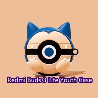 【Case Home】เคสหูฟัง แบบใส และนิ่ม ลายการ์ตูนฉลาม สําหรับ Redmi Buds 3 Lite Youth