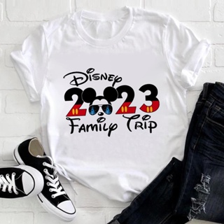 Fashion Casual Disney 2023 Family Trip Mickey T-shirts Women Fashion Casual Vacation Clothes Disneyland Paris T Shi_03