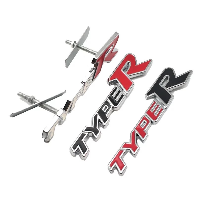 สติกเกอร์โลโก้-3d-typer-type-r-racing-emblem-สําหรับติดกระจังหน้ารถยนต์-honda-kia