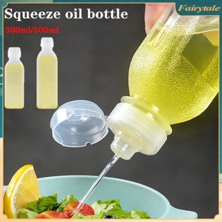 Kitchen Squeeze Oil Bottle Dispenser 300Ml/500Ml เกรดอาหาร Pp Condiment Squeeze ขวดสำหรับซอสน้ำส้มสายชูน้ำมัน【Fairytale】