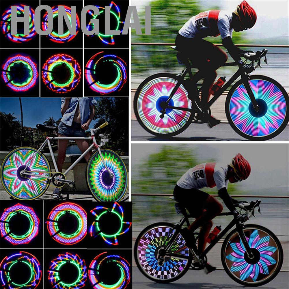 Honglai 32 Attractive Patterns Bike Light Double Display Spoke Light ...