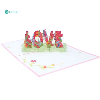Dr BEI การ์ดอวยพร ลายตัวอักษร LOVE 3D แฮนด์เมด DIY สําหรับวันวาเลนไทน์ วันครบรอบ ของขวัญ