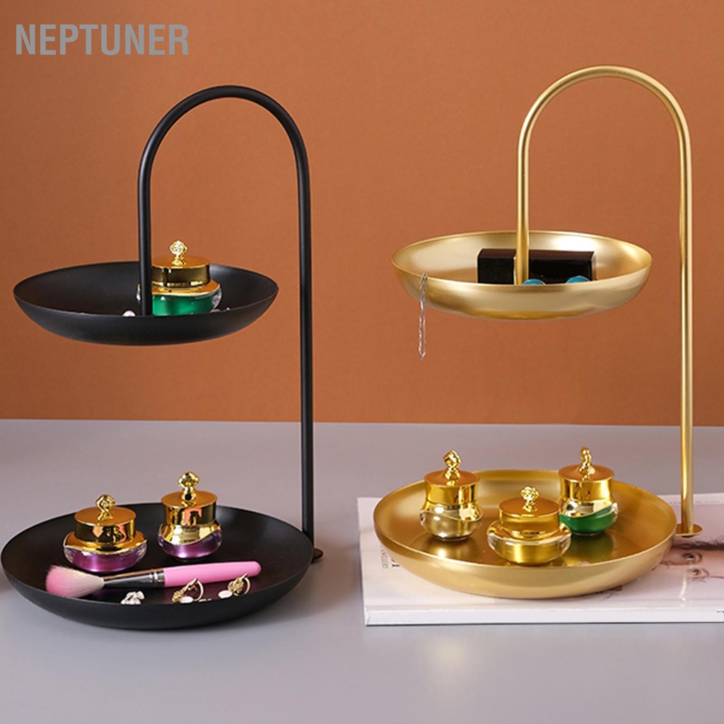 neptuner-ถาดเสิร์ฟผลไม้เหล็ก-2-ชั้นถาดเก็บของหลายชั้นกันน้ำสำหรับปาร์ตี้โต๊ะกาแฟ