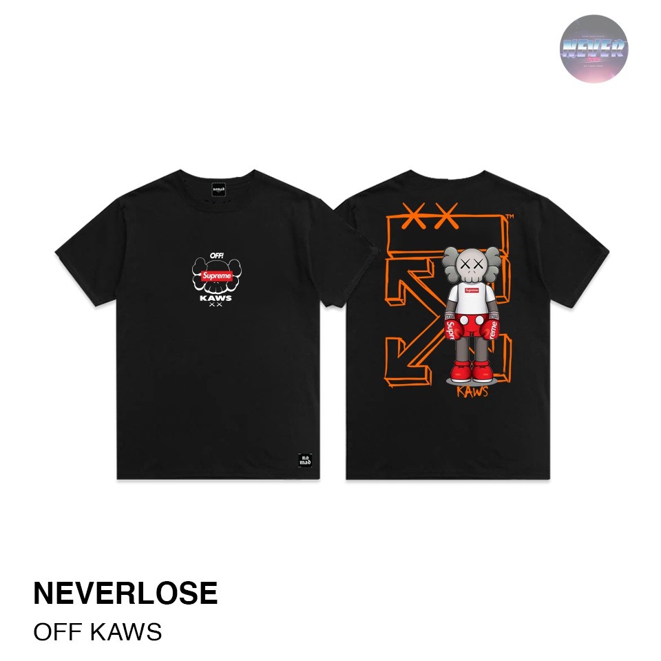 เสื้อยืดสกรีนลายแนวสตรีท-off-kaws-neverlose-เสื้อผู้ชาย-ผู้หญิง