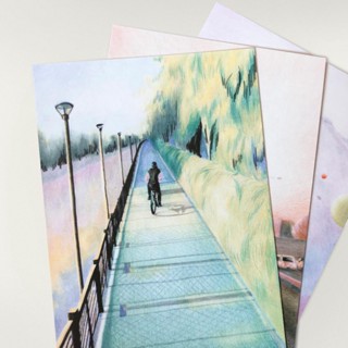 Dream Road Postcard Collection โปสการ์ดภาพวาดสีไม้ days of light