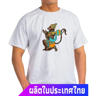 เสื้อยืดผู้ 【ใหม่】ราคาถูกเสื้อยืดประเทศไทย หนุมาน พระพุทธเจ้า เทพเจ้าลิง CafePress Kneeling Hanuman Light T Shirt Cotton
