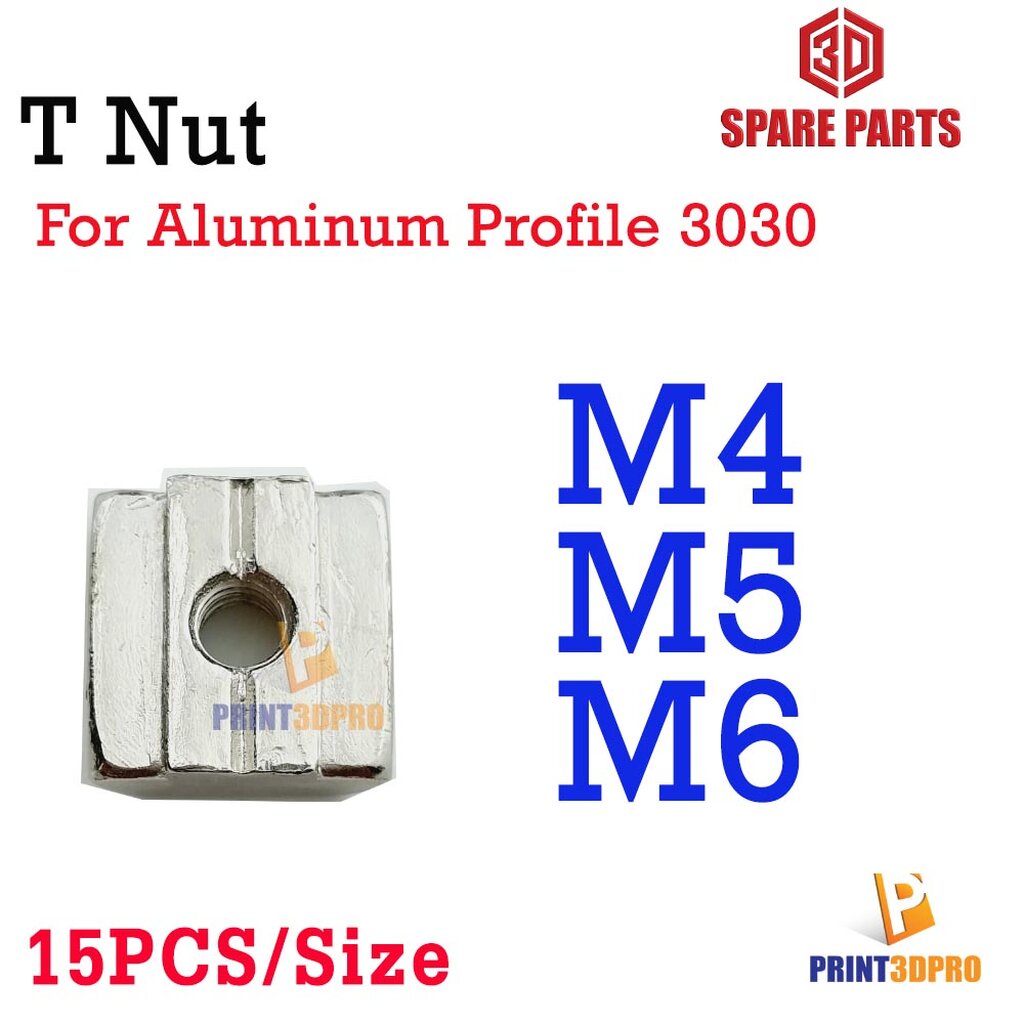 Screw T Nut M4 , M5 , M6 Nikel Plating For 3030 Aluminum Profile 15ชิ้น ...