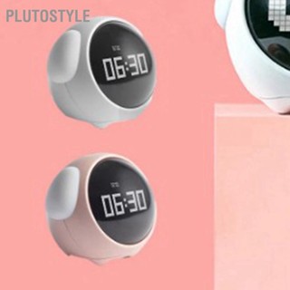 PLUTOSTYLE Expression Clock รูปร่างสุนัขน่ารักมัลติฟังก์ชั่น LED นาฬิกาปลุกดิจิตอลเสียงเปิดใช้งานไฟกลางคืน