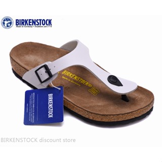 【Original】Birkenstock Gizeh Mens/Female Classic Cork White Matte Leather Slippers 34-46