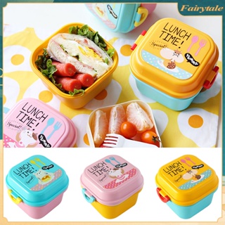 การ์ตูนน่ารัก Kittyed Bento กล่องอาหารกลางวันกล่องเก็บพลาสติก Fresh Keeping Snack Food Organizer ในครัวเรือน Kitchen Tableware 【Fairytale】