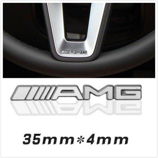 สติกเกอร์อลูมิเนียม สําหรับติดพวงมาลัยรถยนต์ Mercedes Benz AMG