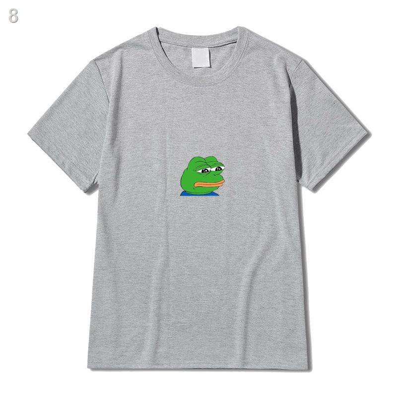 พร้อมส่ง-เสื้อยืดแขนสั้นผู้ชายและผู้หญิงพิมพ์ลาย-frog-ในนามกบใหม่ข้ามพรมแดนบนสเก็ตบอร์ด