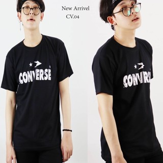 เสื้อยืดสกีนลายconverse เสื้อยืดคอกลมแขนสั้น เสื้อยืดสกรีนตัวหนังสือ Retro