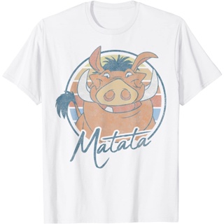 Disney Adult T-Shirt The Lion King Pumbaa Matata Text Portrait T-Shirt - Mens T-Shirt_05