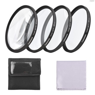 Camnoon 67mm Close-up Filter Kit 4pcs(+1,+2,+4,+10) Macro Filters Close-up Lens Filter Set with Filter Pouch Cleaning Cloth Replacement for    Pentax Olympus Fuji DSL