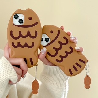 Cartoon Dessert Taiyaki Phone Case For iPhone 14 13 12 11 Pro MAX Shockproof Soft Silicone fish Cover kids gift