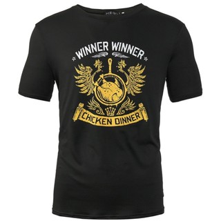 [COD]เสื้อยืดคอกลม ผ้าฝ้าย 00% พิมพ์ลาย Playerunknowns Battlegrounds PUBG Winner Winner Chicken Dinner สําหรับผู้ชา_03