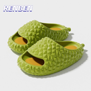 RENBEN รองเท้าแตะผู้หญิง Durian ในร่ม EVA พื้นหนารองเท้าแตะรู้สึกอึ