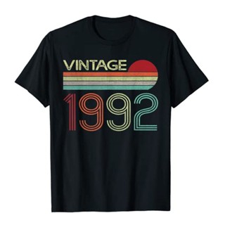 Vintage 1992 30th Birthday Gift Men 30 Years Old T-Shirt Tee Tops Aesthetic Clothes Short Sleeve Blouses_03