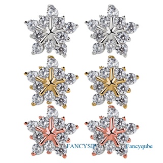Fancysip ใหม่ สวยหรู เพทาย คริสต์มาส เกล็ดหิมะ ต่างหูสตั๊ด สําหรับผู้หญิง คริสตัล ดอกไม้ ต่างหู แฟชั่น เครื่องประดับ
