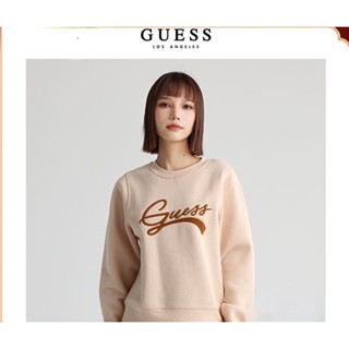Guess เสื้อกันหนาว คอกลม พิมพ์ลายตัวอักษร แฟชั่นฤดูหนาว สําหรับสตรี W2BQ09K9Z21