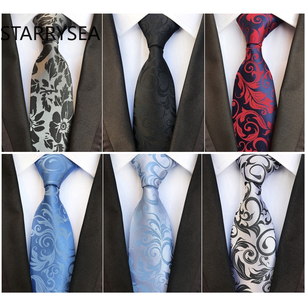 8cm-silk-jacquard-woven-gray-black-rose-blue-phoenix-tail-floral-ties-neckties-mens-fashion-luxury-tie