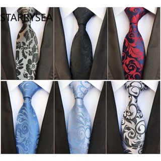 8CM Silk Jacquard Woven Gray Black Rose Blue Phoenix Tail Floral Ties Neckties Mens fashion luxury Tie