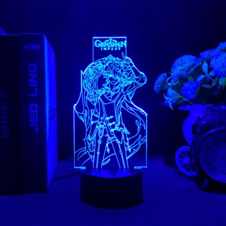 โคมไฟ Led 3d ลายทาร์ตเกลีย เจนชิน สําหรับตกแต่งห้องนอนเด็ก ของขวัญวันเกิด