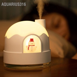 Aquarius316 Night Light Humidifier การออกแบบบ้านหิมะน่ารัก USB Mute Mini Air Vaporizer สำหรับห้องนอน