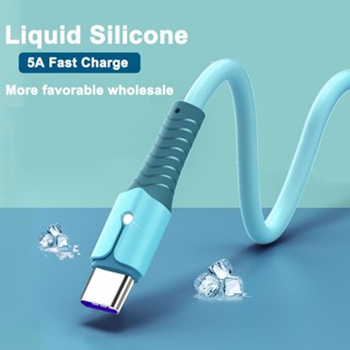 5A Liquid Silicone Super Quick Charge Type C Led Light Cable for iPhone Android  Micro USB Data Cord