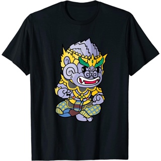 เสื้อยืดผู้ ประเทศไทย หนุมาน พระพุทธเจ้า เทพเจ้าลิง Cambodian Khmer Thai And Lao Hanuman Idol Monkey King Hero T-Shirt ค