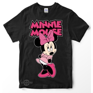 เสื้อยืด พิมพ์ลาย minie mouse สีดํา พรีเมี่ยม