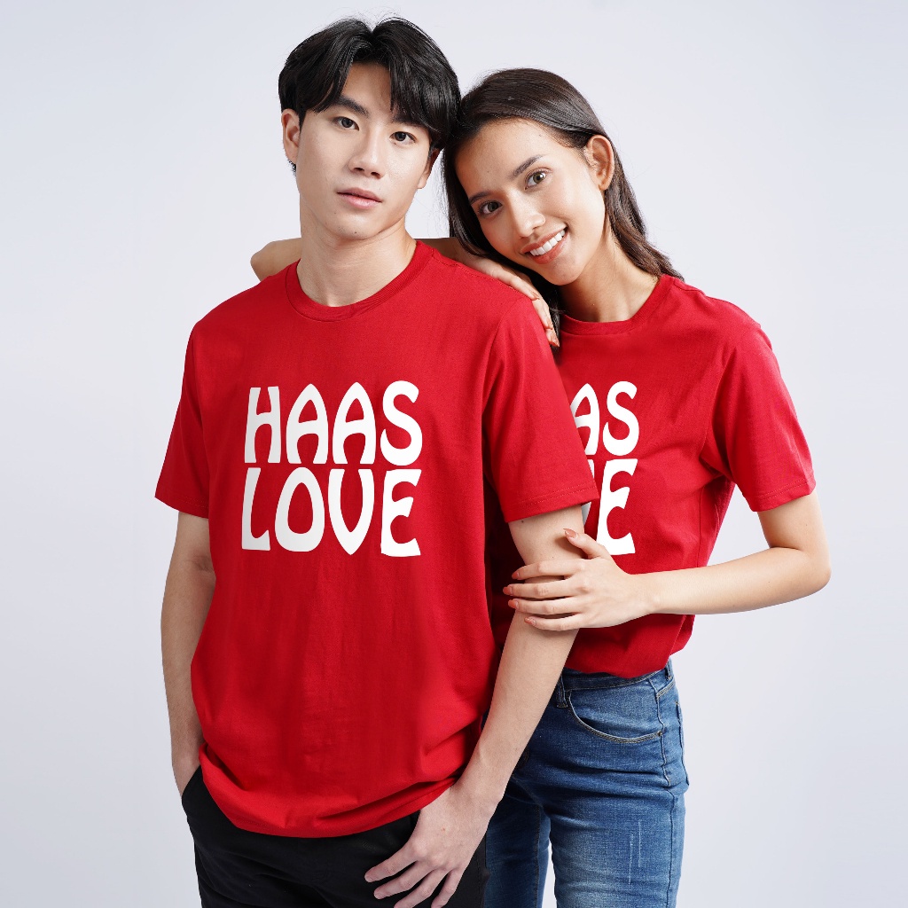 haas-เสื้อยืดแขนสั้น-unisex-love-shsk2650-เสื้อแขนสั้น