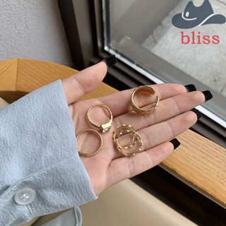 Bliss ชุดแหวนนิ้วมือ หางหยัก สไตล์มินิมอล สําหรับผู้หญิง 6 ชิ้น ต่อชุด