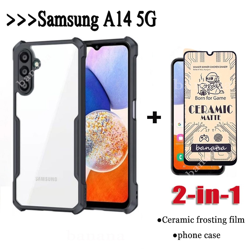 2in1-เคสโทรศัพท์อะคริลิคแข็ง-ฟิล์มเซรามิก-สําหรับ-samsung-a14-5g