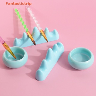 Fantastictrip 1 ชิ้น ปากกาล้างเล็บ ถ้วยปากกา พร้อมที่วาง ล้างเล็บ ทําความสะอาด ถ้วยแฟชั่น